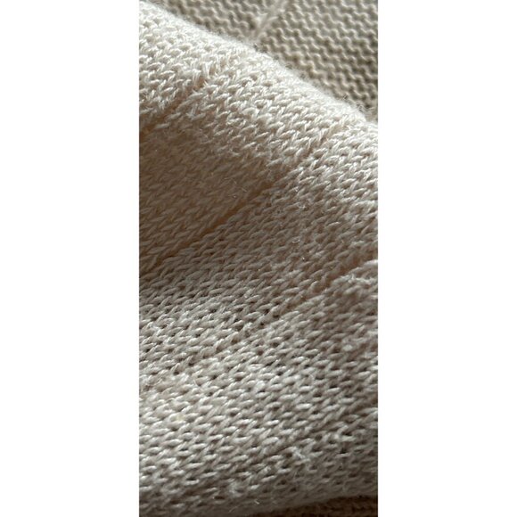 Free People Knitter Linen blend Top V-Neck Twisted Front Off-White Size Small/P - Picture 7 of 10